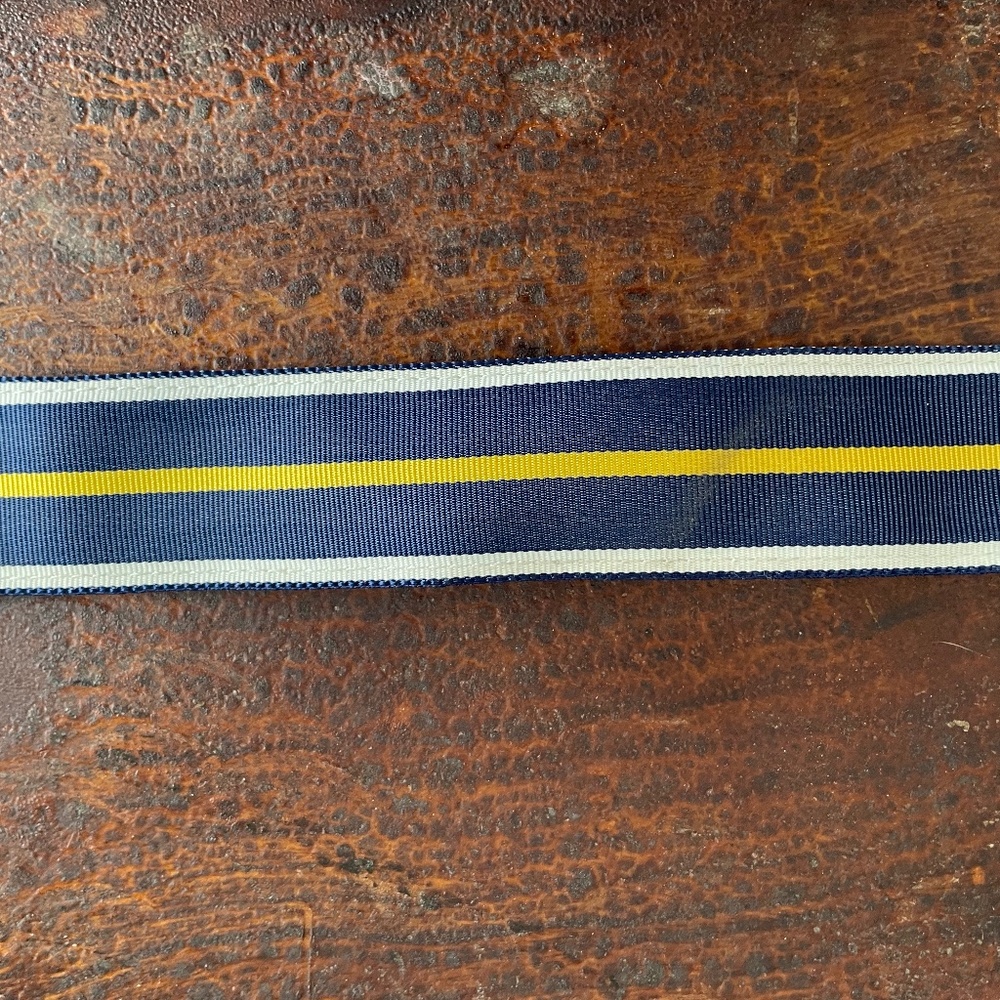 J Crew navy striped ribbon belt